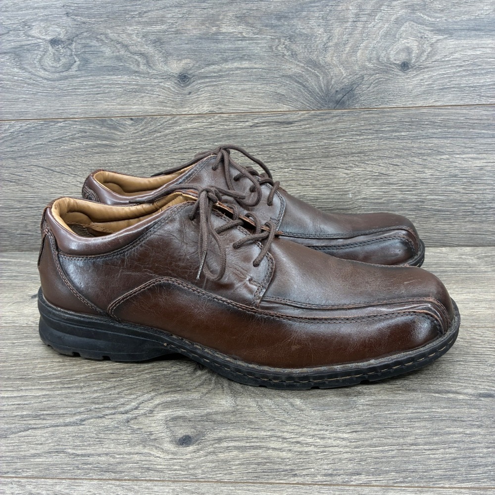 Dockers Pro Style Mens Brown Leather Oxford Dress Shoes Lace Up Comfort 13M